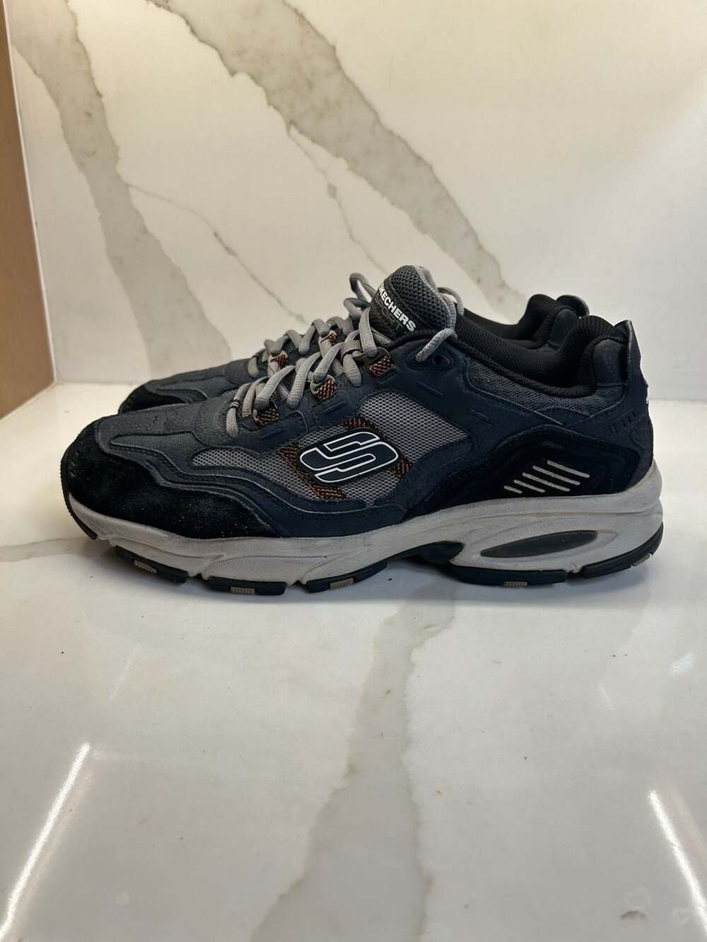 Skechers Vigor 2.0 Trait Memory Foam Sneaker Navy Gray Size 13 Wide